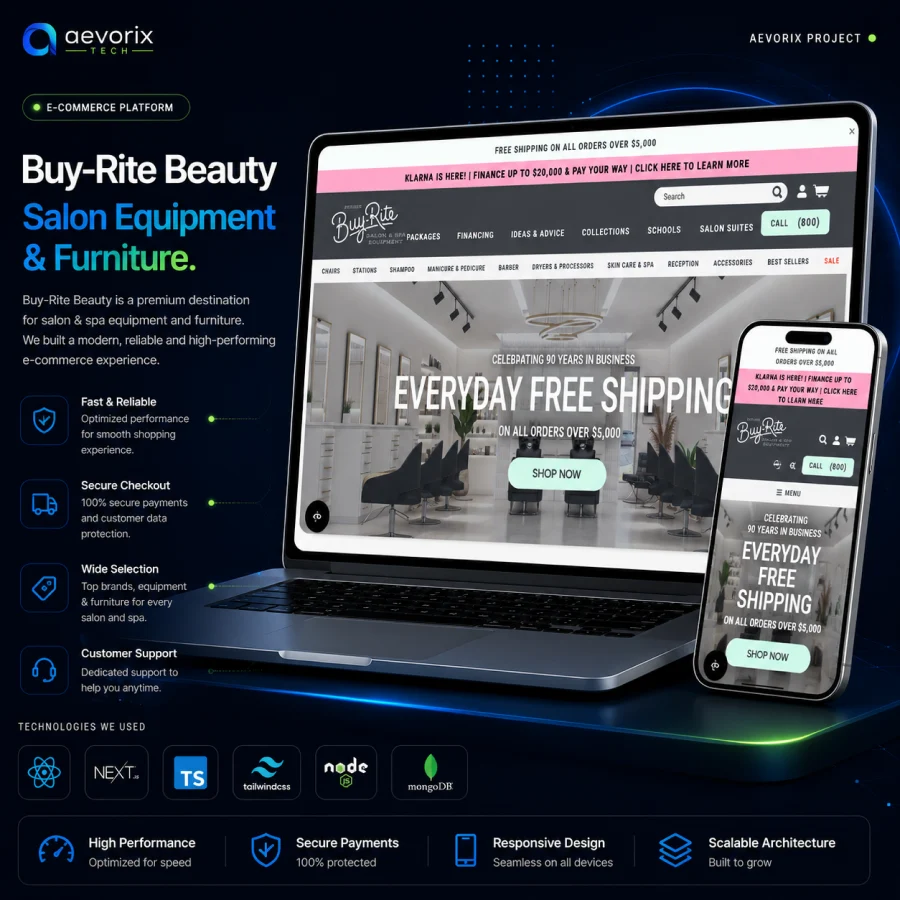 Buyrite Beauty salon package website preview